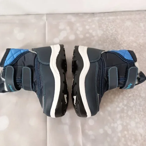 Apakowa Boys Winter Snow Boots Navy Blue Toddler Size 24 Warm New - Picture 6 of 7